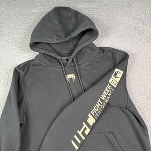 UFC Venum Hoodie Mens M Black Fight Night Walkout Sweatshirt Performance